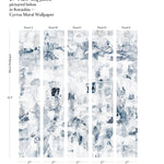 Kotoubia Cyrus Mural Wallpaper panels with dimensions on a white background