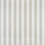 Detail of fabric in a textural speckled stripe print in greige and cream.