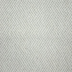 Broadloom carpet in a linear geometric design in light grey and white. 