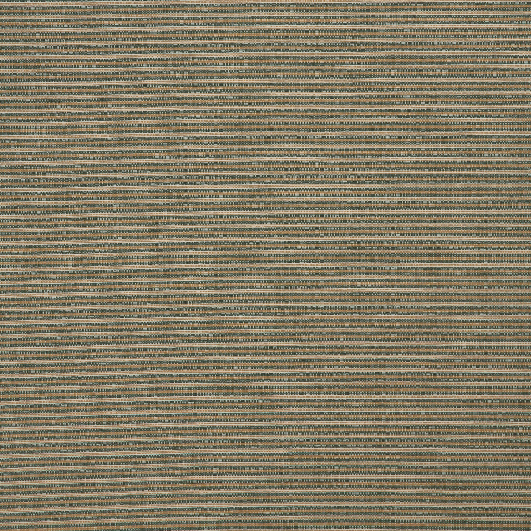 Woven outdoor fabric in a subtle stripe design in green and tan. 