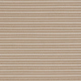Detail of a woven outdoor fabric in a subtle stripe design in tan.