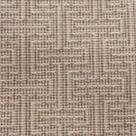 Broadloom carpet in a geometric stripe in cream and heather brown. 