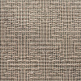 Broadloom carpet in a geometric stripe in cream and shades of sage green. 