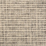 Broadloom carpet with textural weave in cream and dark brown. 