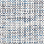 Broadloom carpet in a heathered plain weave with ivory and blue and grey
