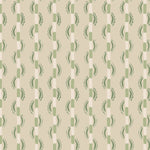 Painterly wavy stripe wallpaper in shades of light green on a light green field. 