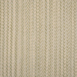 Broadloom carpet in a textural basketweave stripe in cream with stripes of green and light blue