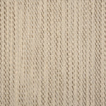 Broadloom carpet in a textural basketweave stripe in cream with stripes of taupe and grey. 