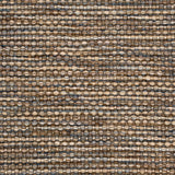 Handowoven rug in textural design in shades of brown and blue. 