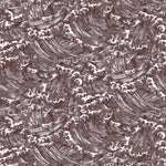 Playful wave print in white on a warm dark grey watercolor field.