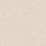 Detail of fabric in a small-scale dot and dash pattern in shades of cream and white on a cream field.