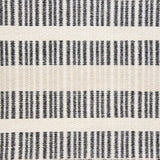 Broadloom carpet swatch in a stripe pattern in a black design