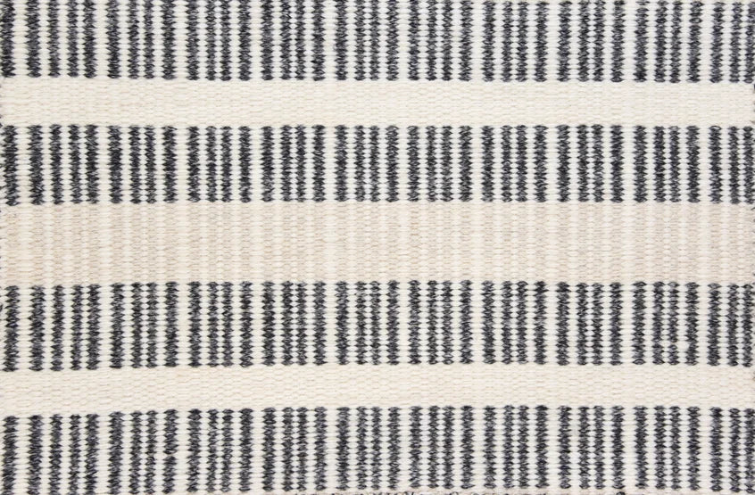 Broadloom carpet swatch in a stripe pattern in a black design