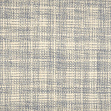 Broadloom carpet in a strié basketweave pattern in cream and blue.