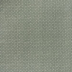 printed linen fabric in a clustered dot pattern in cream on a sage field.