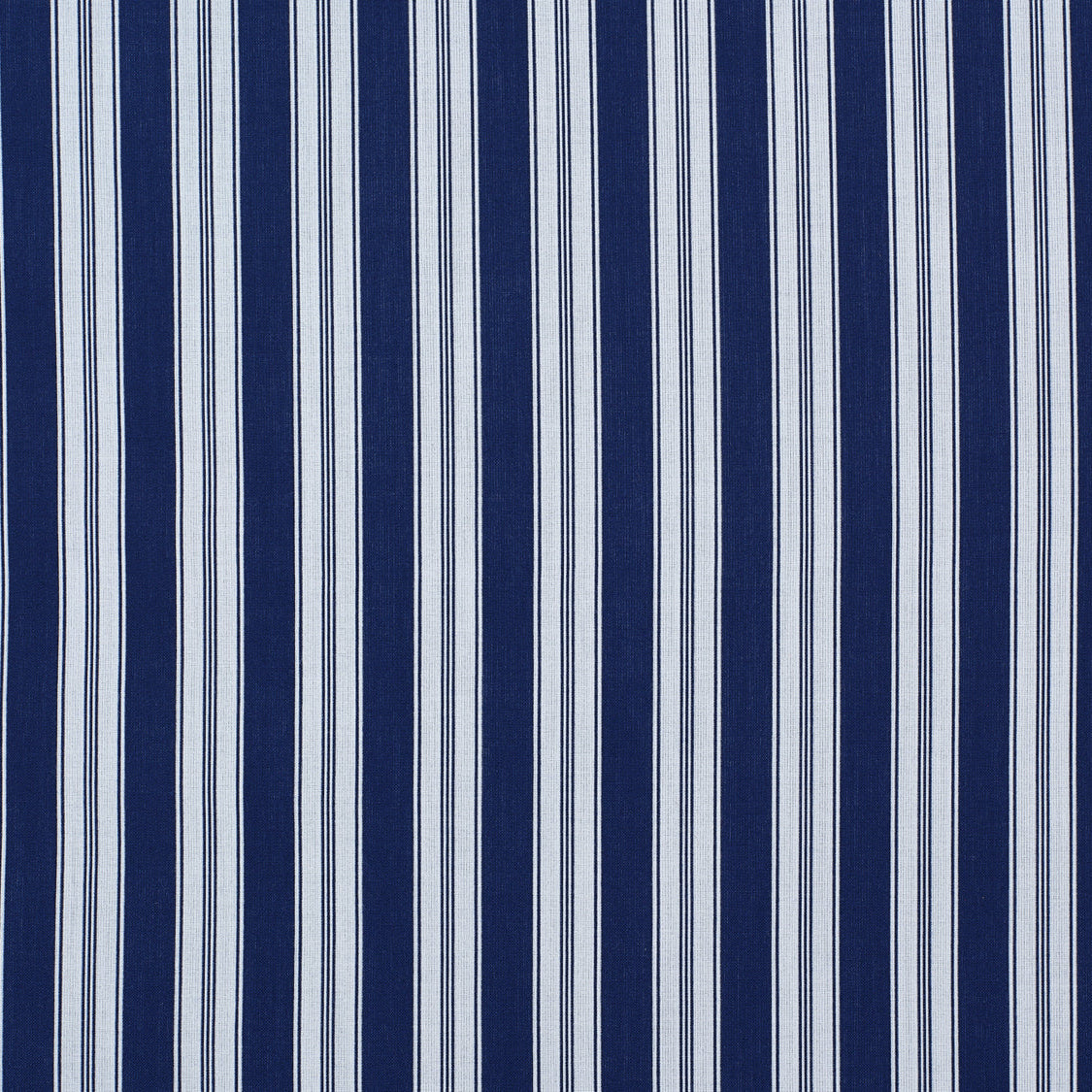 Striped performance fabric in white on blue.