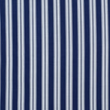Striped performance fabric in white on blue.