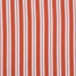 Striped performance fabric in white on bright orange.