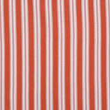 Striped performance fabric in white on bright orange.