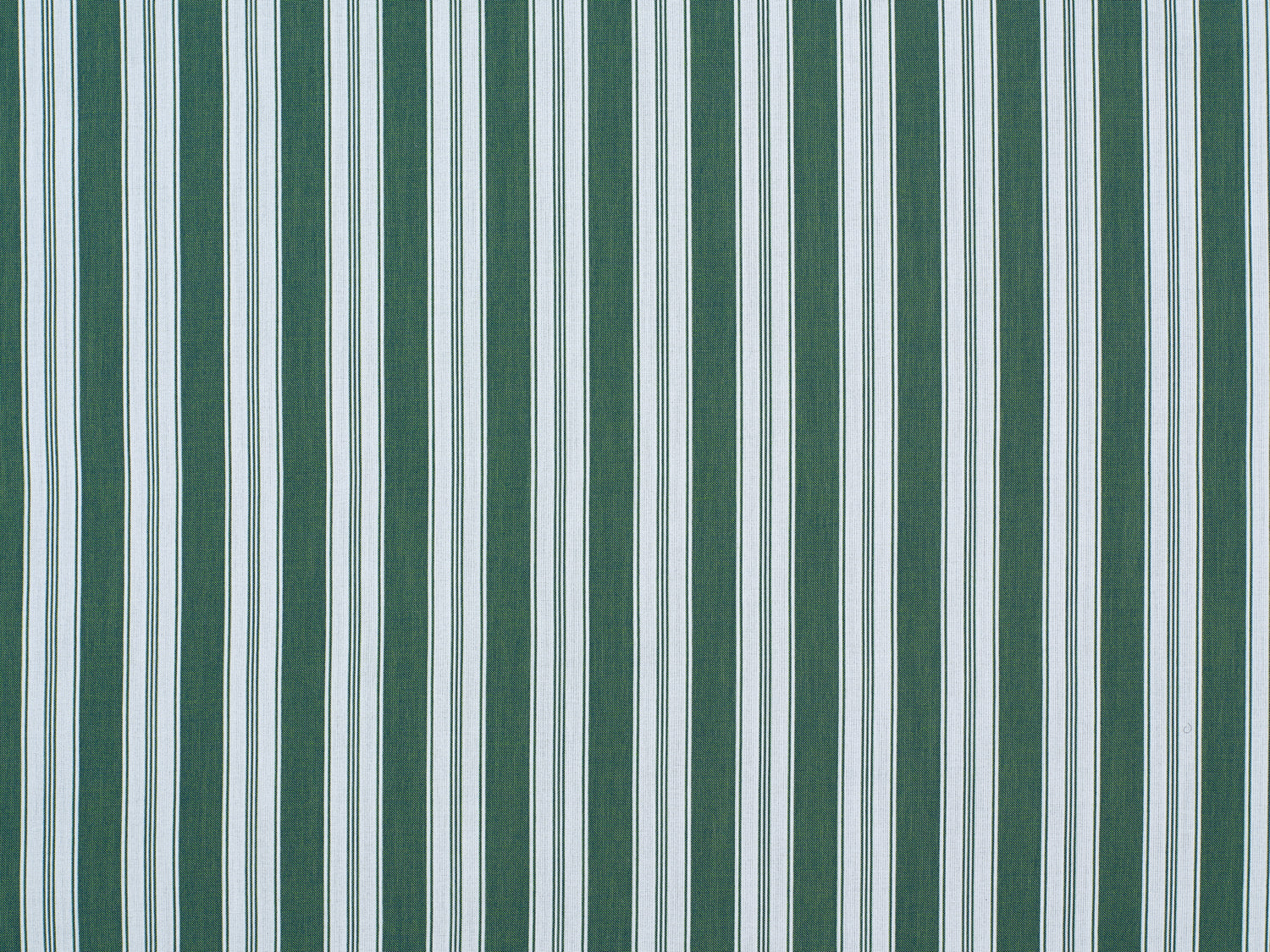 Striped performance fabric in white on green.