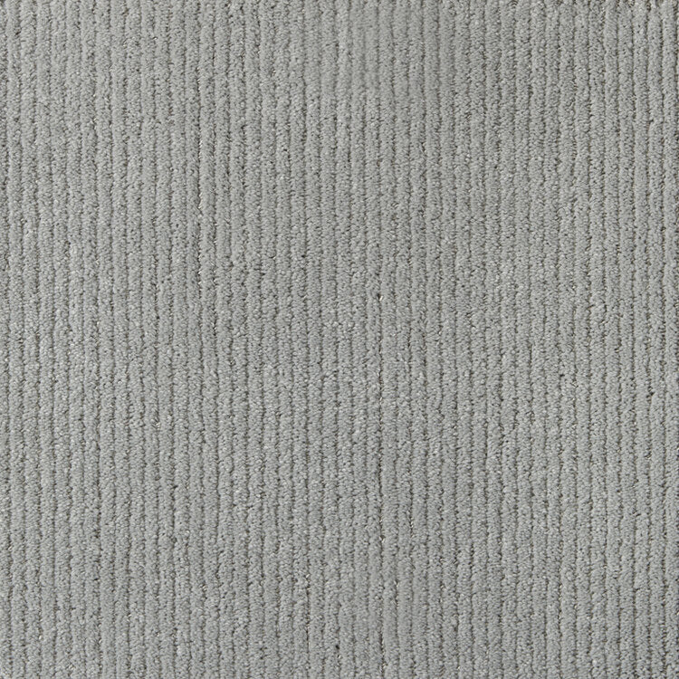 Broadloom carpet swatch in a stripe pattern in a light grey design