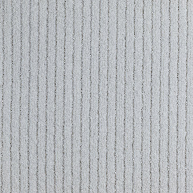 Broadloom carpet in white, with a textural stripe.