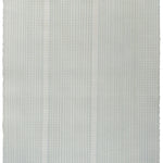 Sheet of hand-painted wallpaper with an irregular grid pattern in light gray on a cream field.