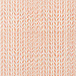 Fabric in a painterly herringbone print in orange and brown on a cream field.