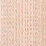Fabric in a painterly herringbone print in orange and brown on a cream field.