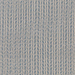 Fabric in a painterly herringbone print in blue and brown on a tan field.