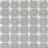 Fabric with a playful embroidered geometric grid print in black on a white field.