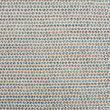 A handwoven rug with a herringbone weave in white with striated yarns of beige, gray, and muted blue-gray.