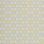 Wallpaper in a floral lattice print in  yellow on a cream field