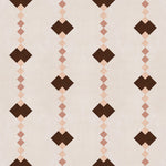 Stripe in a stacked diamond design in pink with dark brown accents.