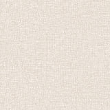 Detail of wallpaper in a textural wicker pattern in mottled cream on a white field.