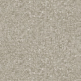 Detail of fabric in a textural wicker pattern in mottled olive on a white field.