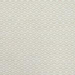Flatweave rug in a small scale zigzag dot stripe in cream on a pale beige field.