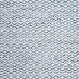 Flatweave rug in a small scale zigzag dot stripe in cream on a heather charcoal field.