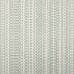 Broadloom carpet in  textural stripe design in white and seafoam green.