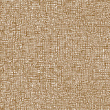Detail of fabric in a textural wicker pattern in warm brown on a white field. 