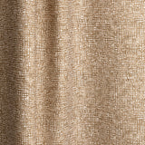 Gently draped fabric in a textural wicker pattern in warm brown on a white field. 