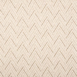 Broadloom carpet in a herringbone pattern in cream with taupe accents.