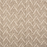 Broadloom carpet in a herringbone pattern in heathered taupe with cream accents.