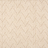 Broadloom carpet in a herringbone pattern in cream with beige accents.