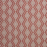 Textile with red zigzag pattern on beige background