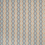 Patterned fabric with blue and yellow zigzag design