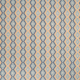 Patterned fabric with blue and yellow zigzag design