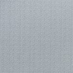 printed linen fabric in a detailed geometric pattern in white on a light blue field.