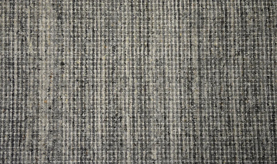 Broadloom carpet swatch in a stripe pattern in a dark grey design
