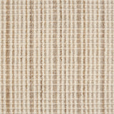 Broadloom carpet in textured stripe in striated tan, brown and cream.
